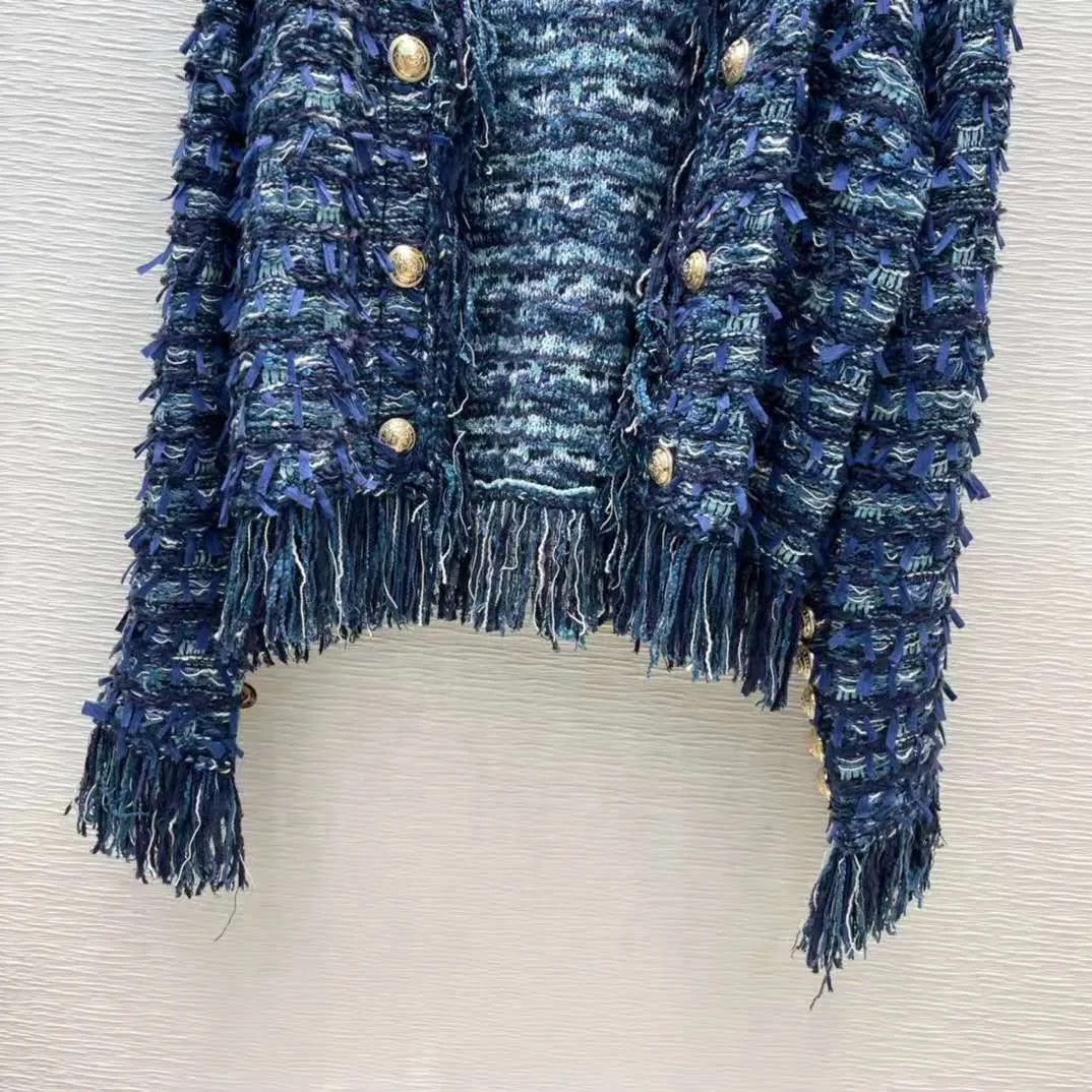 Women's O-neck Tassels Knitted Jackets
