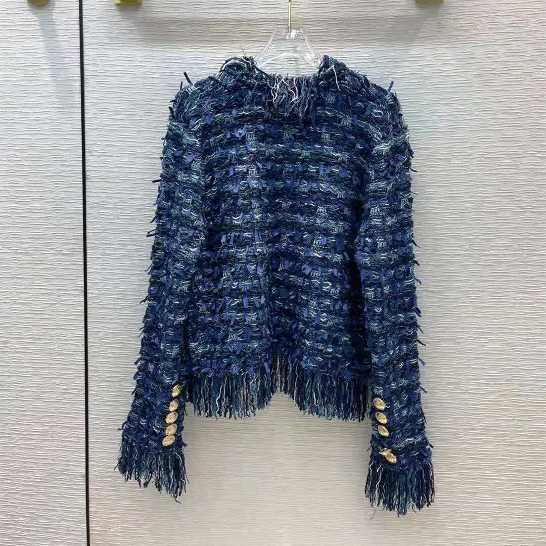 Women's O-neck Tassels Knitted Jackets