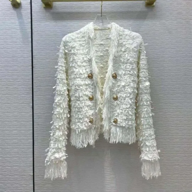Women's O-neck Tassels Knitted Jackets