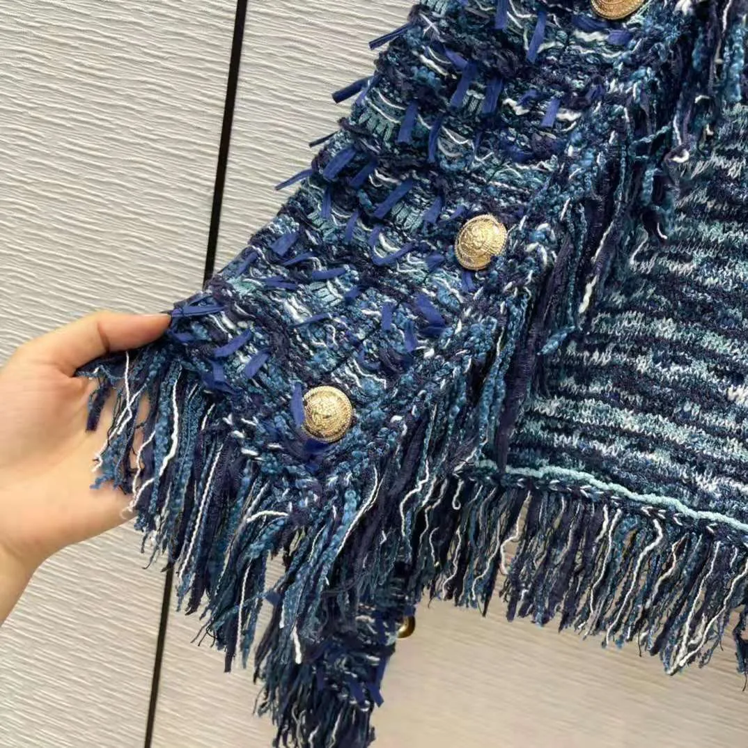 Women's O-neck Tassels Knitted Jackets